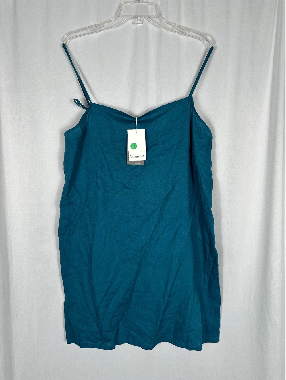Vitamin A Sustainable Swimwear Blue Linen Rayon Slip Dress XXL